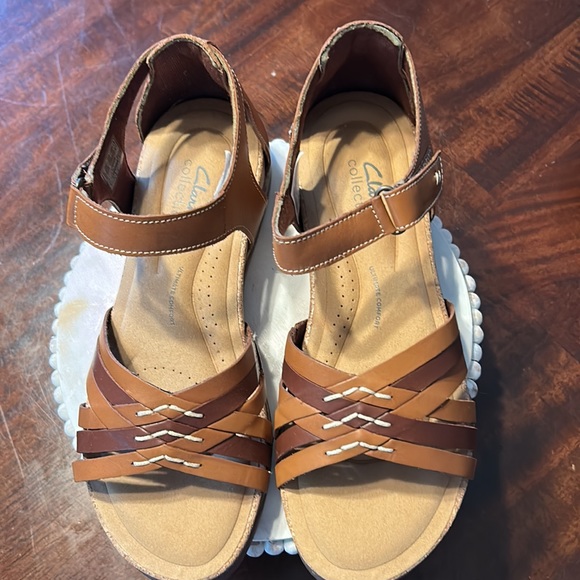 Clarks Collection 9 1/2 M ROSEVILLE COVE Leather Upper New in Box Brown Women’s - Picture 3 of 14